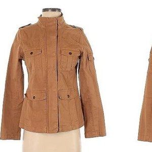 KENSIE Jeans Tan Camel Brown Overshirt Safari Shirt Jacket Size Medium